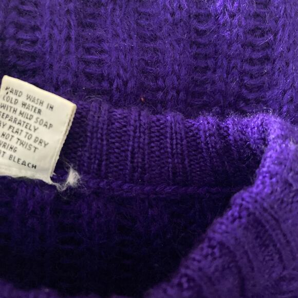 Vintage Palmettos Sweater Womens Medium Wool Blend Pullover Purple - Picture 6 of 10